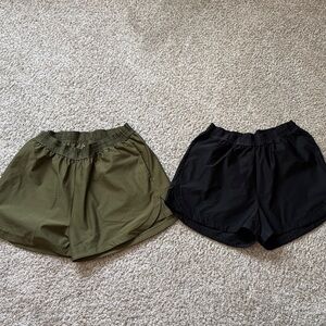 Women's Black and Green Shorts